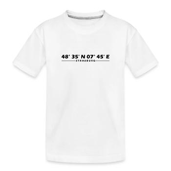 Strasbourg coordinates - Kids' Premium Organic T-Shirt - white - Front