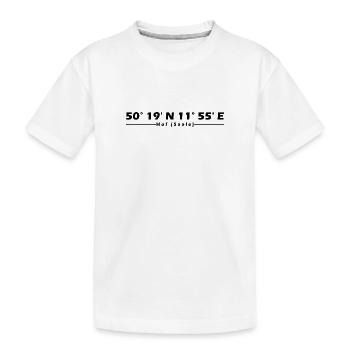 Hof (Saale) Koordinaten - Kinder Premium Bio T-Shirt - Weiß - Vorne
