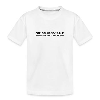 Brühl (Rheinland) Koordinaten - Kinder Premium Bio T-Shirt - Weiß - Vorne