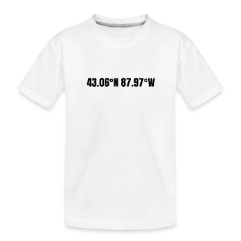 Milwaukee, Wisconsin, United States Coordinates - Kids' Premium Organic T-Shirt - white - Front