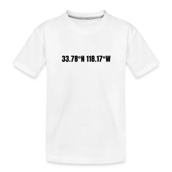 Long Beach California USA Koordinaten - Kinder Premium Bio T-Shirt - Weiß - Vorne