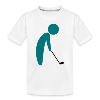 Un golfeur sur le tee - T-shirt bio Premium Enfant - blanc - Devant