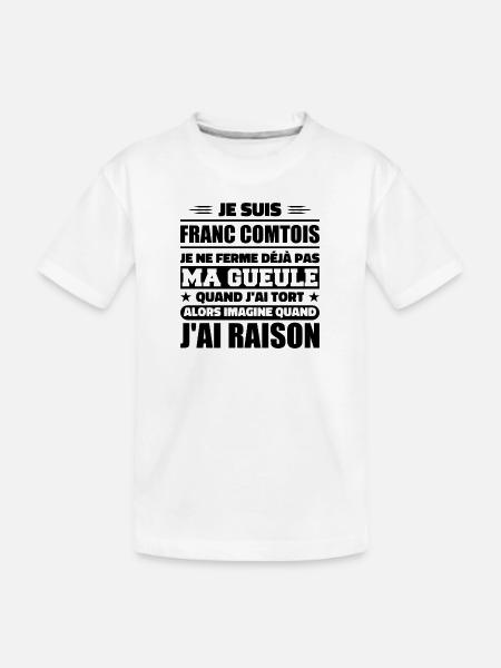Franc comtois je ferme pas ma gueule franche comté - T-shirt bio Premium Enfant - blanc
