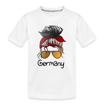 Allemagne Drapeau allemand Drapeau allemand Utilisé Regarder à la maison - T-shirt bio Premium Enfant - blanc - Devant