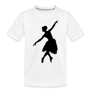 Vektor Balletttänzer Silhouette - Kinder Premium Bio T-Shirt - Weiß - Vorne