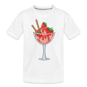 Eis Speiseeis Eiskrem Eiscreme Kugeleis Eisbecher - Kinder Premium Bio T-Shirt - Weiß - Vorne