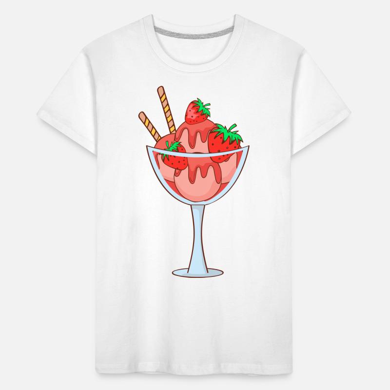 Eis Speiseeis Eiskrem Eiscreme Kugeleis Eisbecher Kinder Premium Bio T-Shirt
