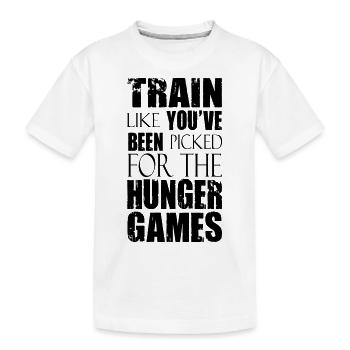 Train Like You've Been Picked for the Hunger Games - Kids' Premium Organic T-Shirt - white - Front