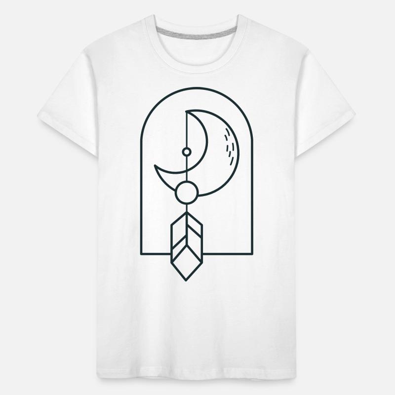 BOHO lune et plume de chute sur un arc T-shirt bio Premium Enfant