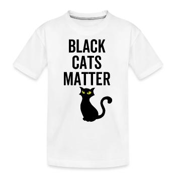 Black Cats Matter - Kids' Premium Organic T-Shirt - white - Front
