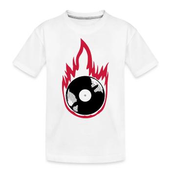 Musique de disque vinyle Fire - T-shirt bio Premium Enfant - blanc - Devant