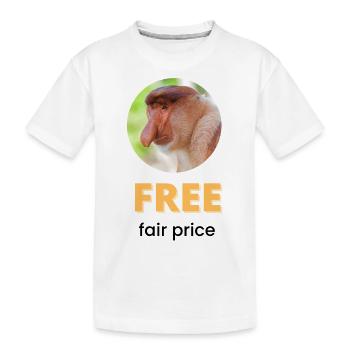 Kostenloser fairer Preis | Schwarzer Text - Kinder Premium Bio T-Shirt - Weiß - Vorne