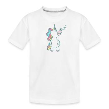 J’aime les licornes et peut-être 3 personnes - T-shirt bio Premium Enfant - blanc - Devant