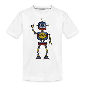 Robot - Kids' Premium Organic T-Shirt - white - Front