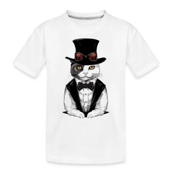 Hecty, die schicke Katze - Kinder Premium Bio T-Shirt - Weiß - Vorne