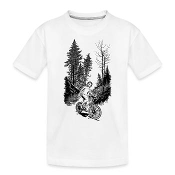 Design for unforgettable bike tours in nature - Kids' Premium Organic T-Shirt - white - Front