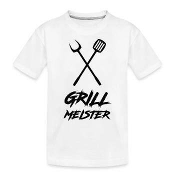 grillmeister - Kinder Premium Bio T-Shirt - Weiß - Vorne