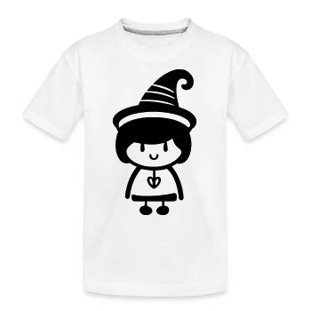 Kleine Hexe - Kinder Premium Bio T-Shirt - Weiß - Vorne