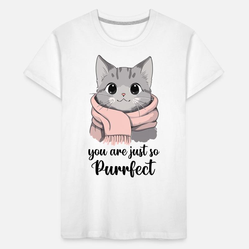 Du bist einfach so perfekt. Niedliche Katze mit Schal Kinder Premium Bio T-Shirt