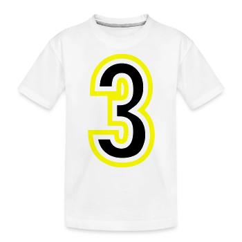 3 Zahl College - Kinder Premium Bio T-Shirt - Weiß - Vorne