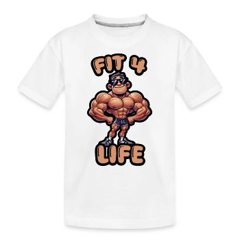 Bodybuilder Cool - Kids' Premium Organic T-Shirt - white - Front