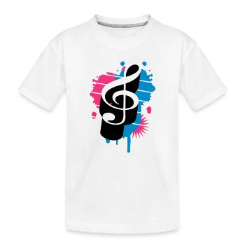 une clé de sol comme un graffiti - T-shirt bio Premium Enfant - blanc - Devant
