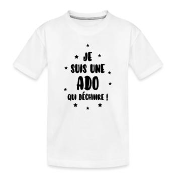 Teenager / Jugendliche / Jugendlicher / Kind - Kinder Premium Bio T-Shirt - Weiß - Vorne