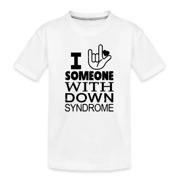 Amoureux du syndrome de Down - T-shirt bio Premium Enfant - blanc - Devant