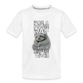 Faultier Power Nap Geschenk - Kinder Premium Bio T-Shirt - Weiß - Vorne