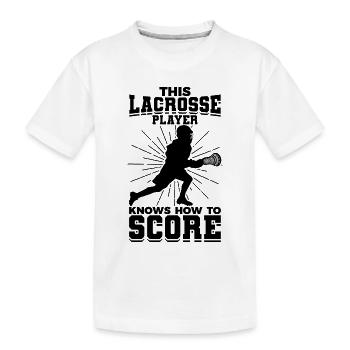 Kleiner Lacrosse Spieler - Kinder Premium Bio T-Shirt - Weiß - Vorne