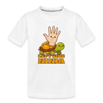 Tortue mignonne côté gauche ninja gauchers - T-shirt bio Premium Enfant - blanc - Devant