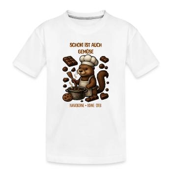 Schoko Biber Kochmeister - Kinder Premium Bio T-Shirt - Weiß - Vorne