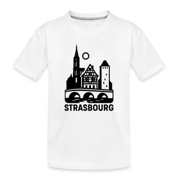 Strasbourg Silhouette - Kids' Premium Organic T-Shirt - white - Front