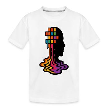 Regenbogen Pixel Schmelz Porträt - Kinder Premium Bio T-Shirt - Weiß - Vorne