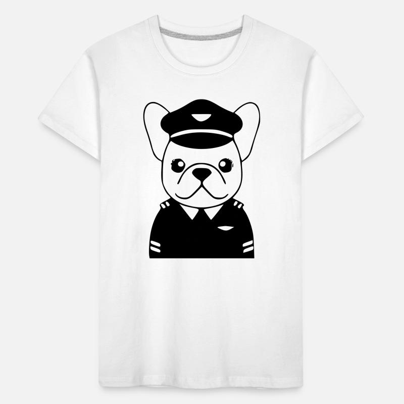 Frenchie Pilot Uniform Black Kids' Premium Organic T-Shirt