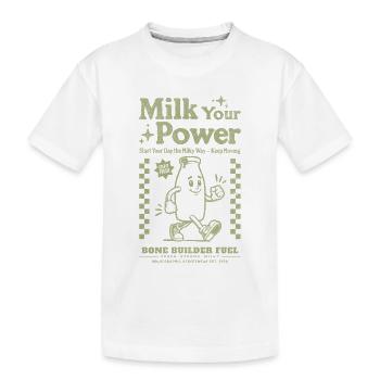 MilchPower Kraft fürs Frühstück - Kinder Premium Bio T-Shirt - Weiß - Vorne