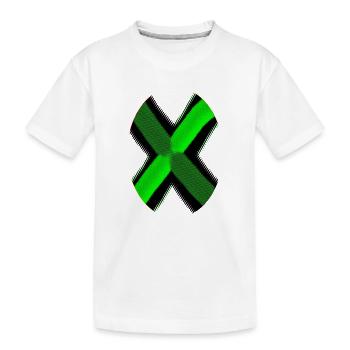 Motif néon X vert noir - T-shirt bio Premium Enfant - blanc - Devant