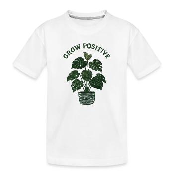 Motif positif de monstera de croissance - T-shirt bio Premium Enfant - blanc - Devant