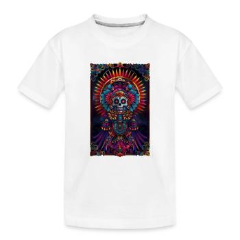 Dia de Muertos moderne dieu squelette sur le trône - T-shirt bio Premium Enfant - blanc - Devant