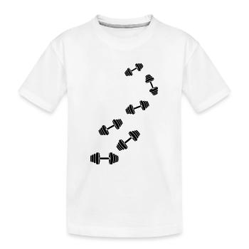 Hantel gewichte icon - Kinder Premium Bio T-Shirt - Weiß - Vorne