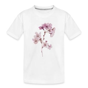 Sakura Blüte des Kirschbaum illustration sticker - Kinder Premium Bio T-Shirt - Weiß - Vorne