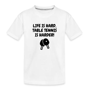 Table Tennis - Ping Pong - Sport - Racket - Ball - Kids' Premium Organic T-Shirt - white - Front