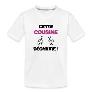 Oncle / Tante / Cousin / Cousine - T-shirt bio Premium Enfant - blanc - Devant