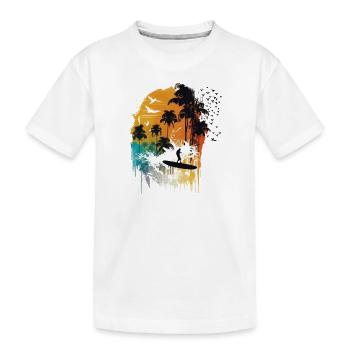 Aquarelle Surfeur - T-shirt bio Premium Enfant - blanc - Devant