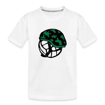 volleyball waterpolo ball military helmet - Kids' Premium Organic T-Shirt - white - Front
