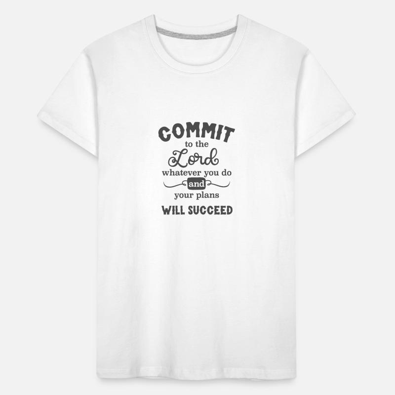 Christian Design Commit Your Plans to the Lord Kids' Premium Organic T-Shirt