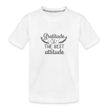 Christian Design Dankbarkeit ist die beste Einstellung - Kinder Premium Bio T-Shirt - Weiß - Vorne
