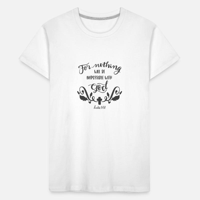 Christian Design For nothing will be impossible Kids' Premium Organic T-Shirt