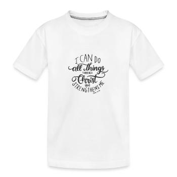 Christliches Design Ich kann alles durch - Kinder Premium Bio T-Shirt - Weiß - Vorne