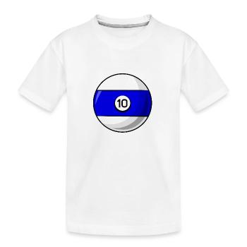 Billardkugel 10 blau Billard zehn - Kinder Premium Bio T-Shirt - Weiß - Vorne
